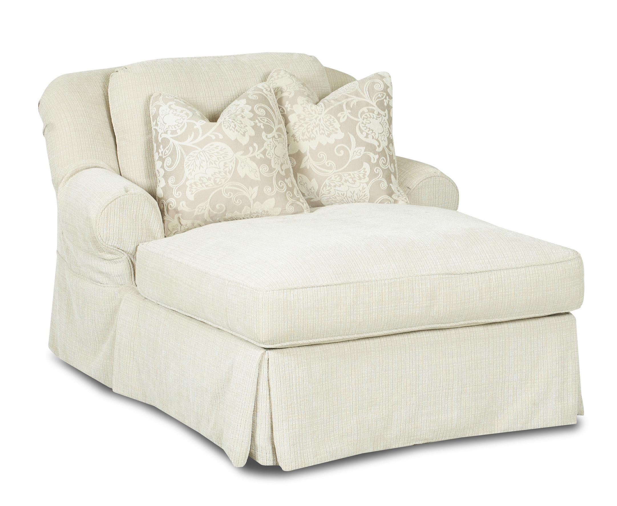 Klaussner Charleston Chaise Lounge with 2 Accent Pillows | Darvin